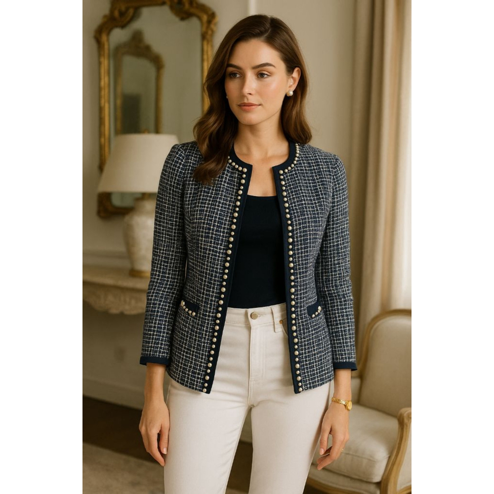 White House Black Market Blazer Size 2 Blue & White
